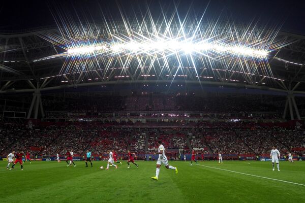 Игровой момент полуфинального матча Кубка конфедераций-2017 между сборными Португалии и Чили