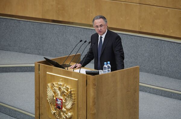 Заместитель председателя правительства РФ Виталий Мутко на пленарном заседании Государственной Думы РФ