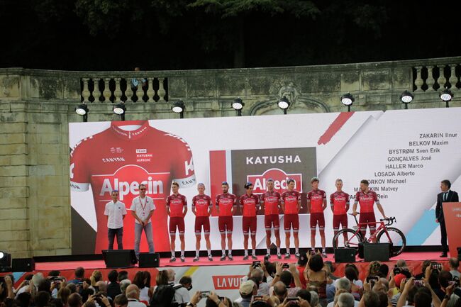 Презентация велокоманды Katusha-Alpecin перед стартом Вуэльты Испании