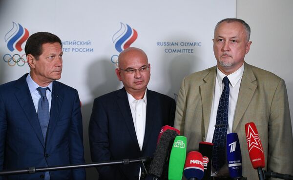 Александр Жуков, Александр Ивлев и новый генеральный директор РУСАДА Юрий Ганус (слева направо)