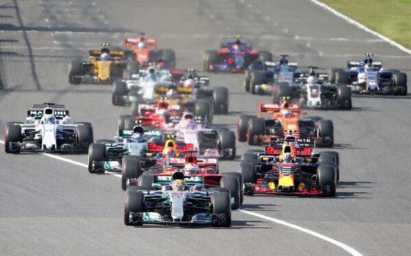 Пилоты во время гонки Гран-при Японии
