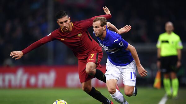 Игровой момент матча чемпионата Италии Сампдория - Рома