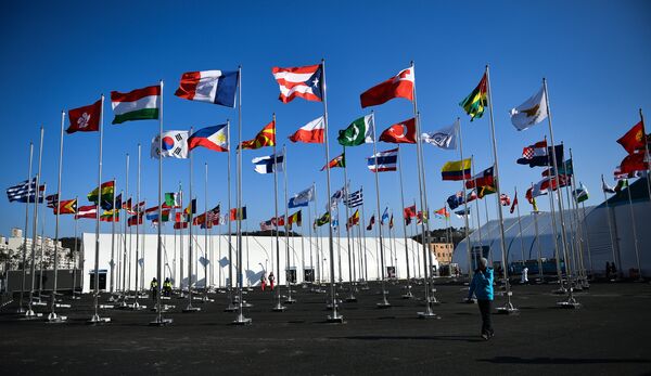 Флаги стран-участниц ОИ-2018 в Олимпийской деревне