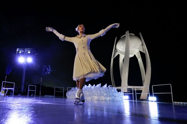 Южнокорейская фигуристка Ким Юна на церемонии открытия Олимпийских игр в Пхенчхане