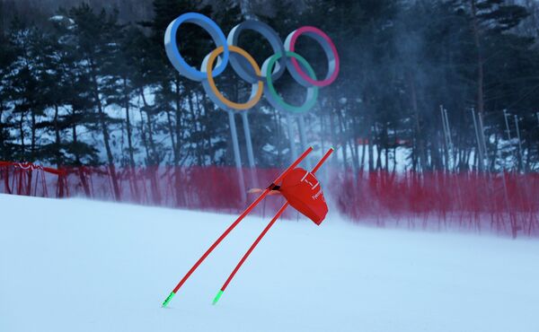 Ветер в Пхенчхане, который помешал старту соревнований по горнолыжному спорту
