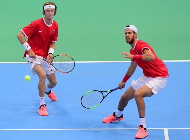 Карен Хачанов и Андрей Рублёв (справа налево)