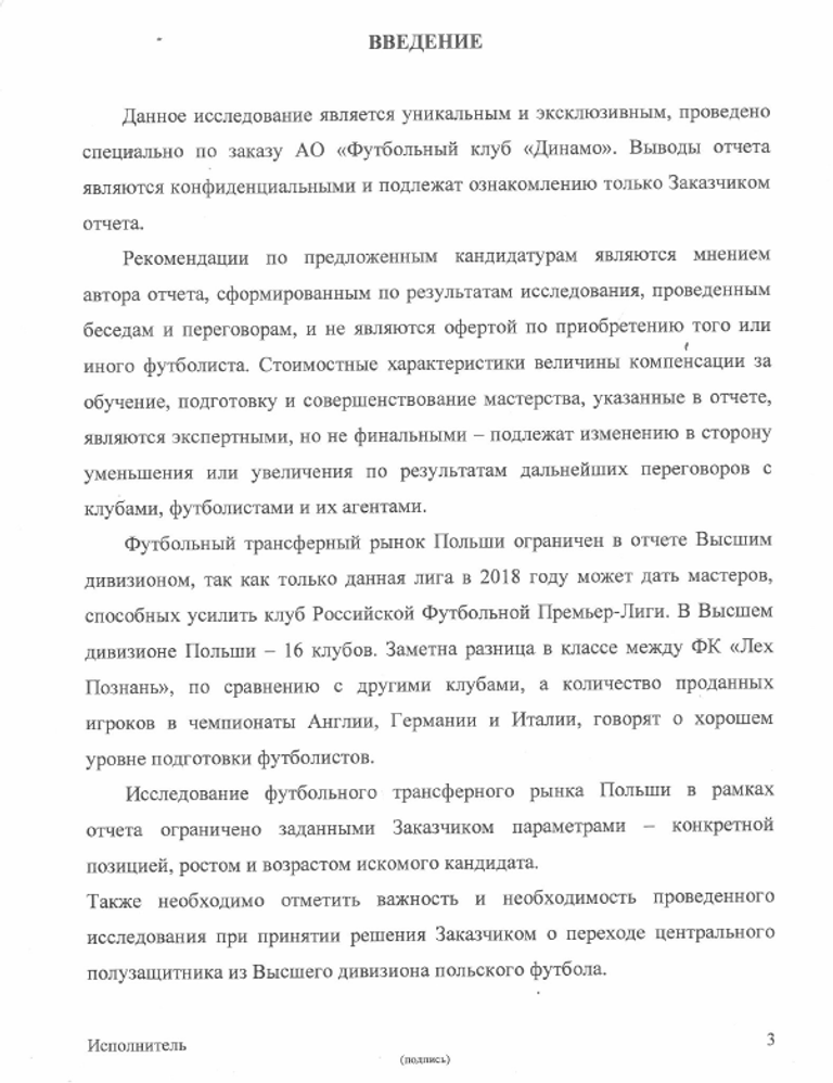 Анализ трансферного рынка по запросу ФК Динамо (стр.3)