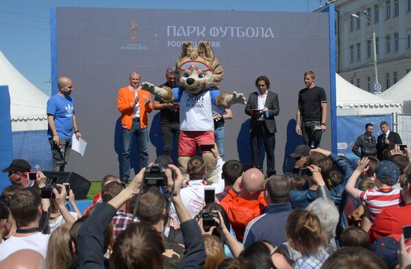 Церемония открытии Парка футбола ЧМ-2018 на площади Минина и Пожарского в Нижнем Новгороде