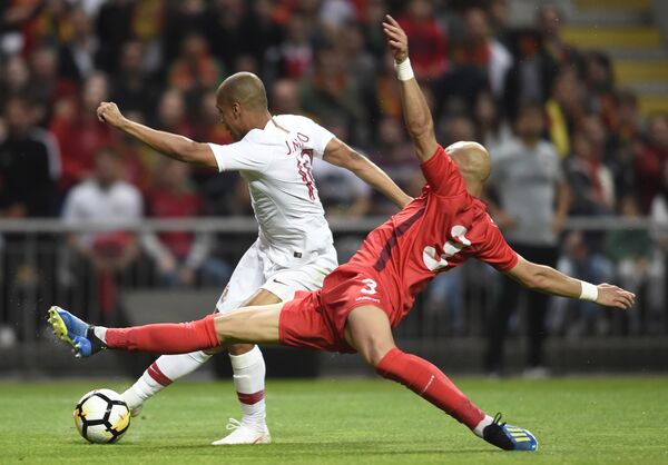 Игровой момент товарищеского матча Португалия - Тунис