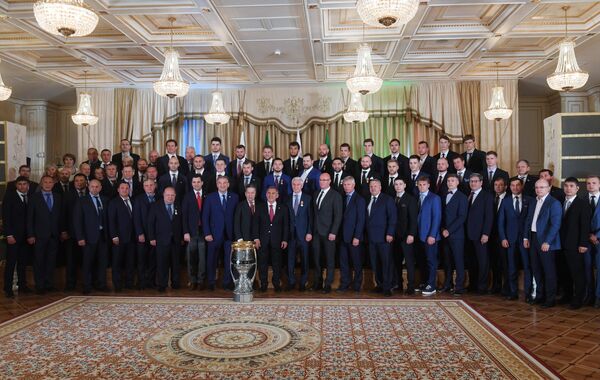 Встреча игроков и тренеров Ак Барса с президентом Республики Татарстан Рустамом Миннихановым