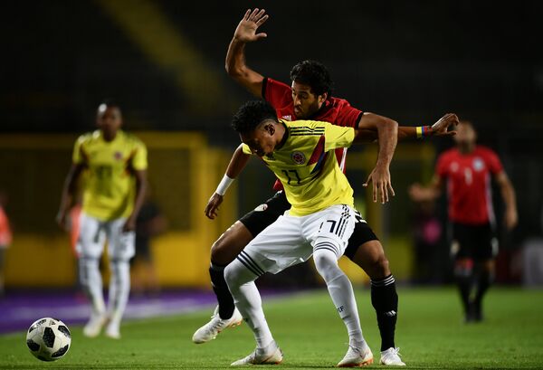 Игровой момент матча Египет - Колумбия