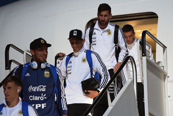 Футболисты сборной Аргентины вместе с Лионелем Месси