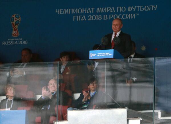 Президент РФ Владимир Путин на торжественной церемонии открытия чемпионата мира по футболу - 2018