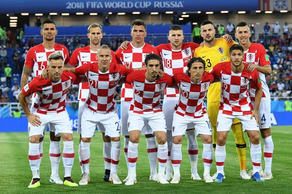 Игроки сборной Хорватии перед матчем