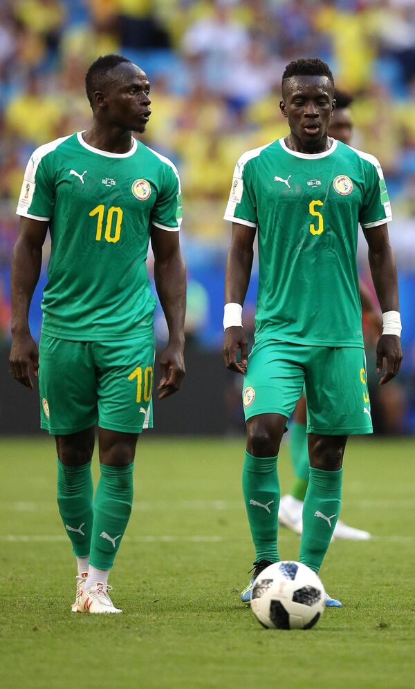 Футболисты сборной Сенегала Садио Мане и Идрисса Гуйе (слева направо)