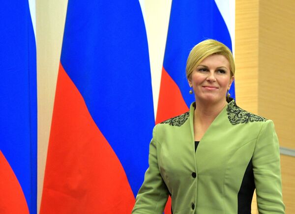 Президент РФ В. Путин встретился с президентом Хорватии К. Грабар-Китарович