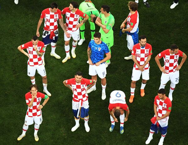 Футболисты сборной Хорватии после финального матча