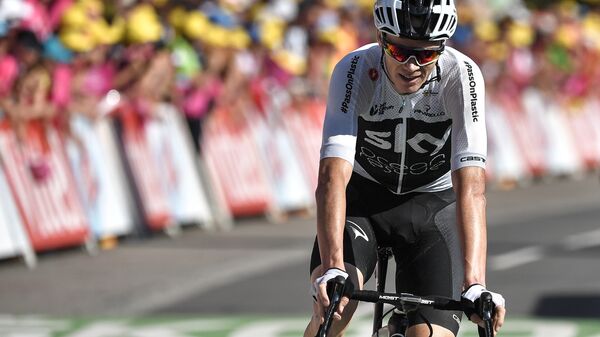 Крис Фрум во время 12-го этапа Тур де Франс
