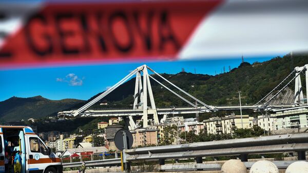Обрушившийся мост в Генуе