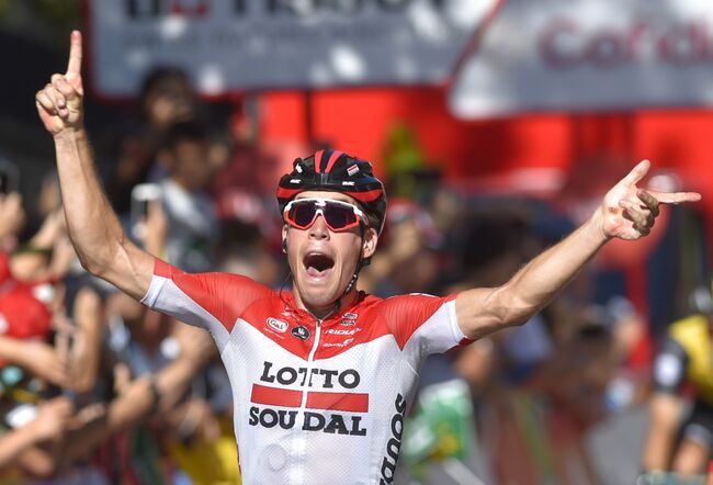 Бельгийский велогонщик Йелле Валлайс из команды Lotto Soudal