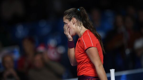 Дарья Касаткина в финальном матче одиночного разряда ВТБ Кубка Кремля против Жабер Онс