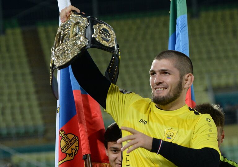 Чемпион абсолютного бойцовского чемпионата (UFC) в легком весе россиянин Хабиб Нурмагомедов