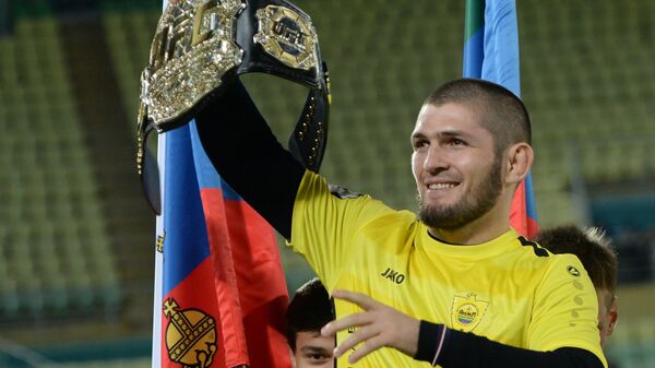 Чемпион абсолютного бойцовского чемпионата (UFC) в легком весе россиянин Хабиб Нурмагомедов