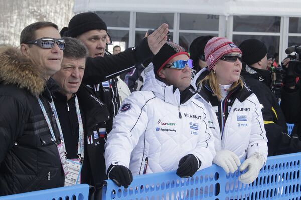 Президент РФ Д.Медведев посетил тестовые соревнования этапа кубка Мира на горнолыжном курорте Роза Хутор