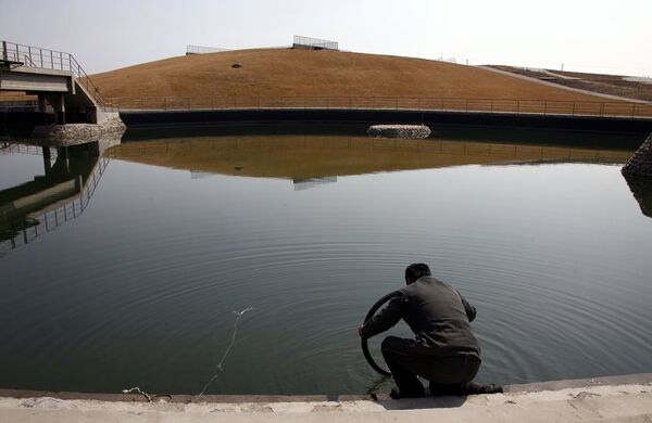 Вид на Олимпийские объекты в Пекине 