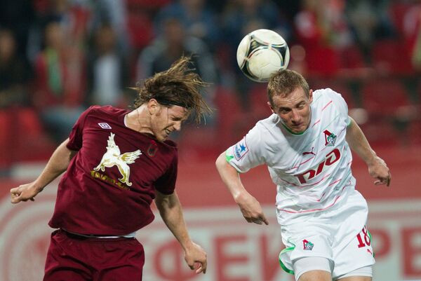 Игровой момент матча Локомотив - Рубин