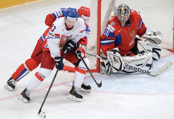 Игровой момент матча Россия – Чехия