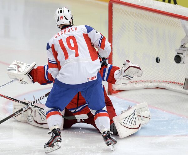 Игровой момент матча Россия – Норвегия