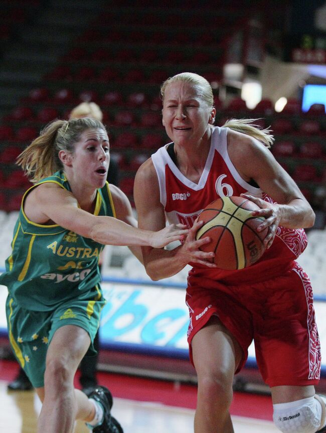 Игровой момент матча сборных России и Австралии