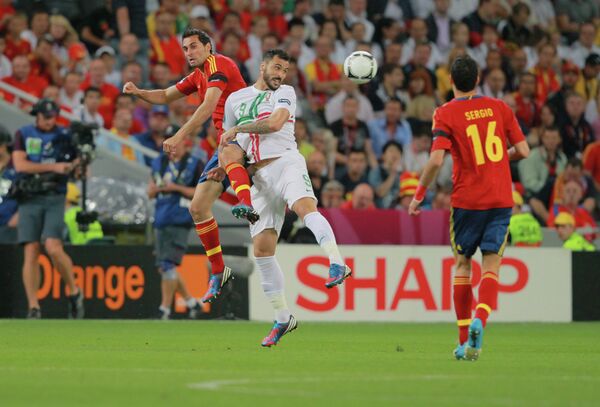 Игровой момент матча Португалия - Испания