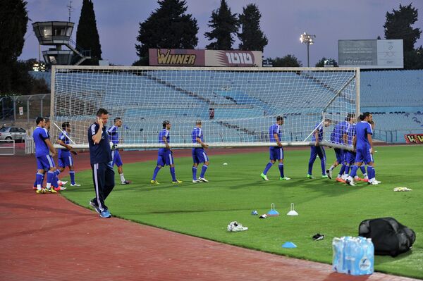 Тренировка сборной Израиля по футболу