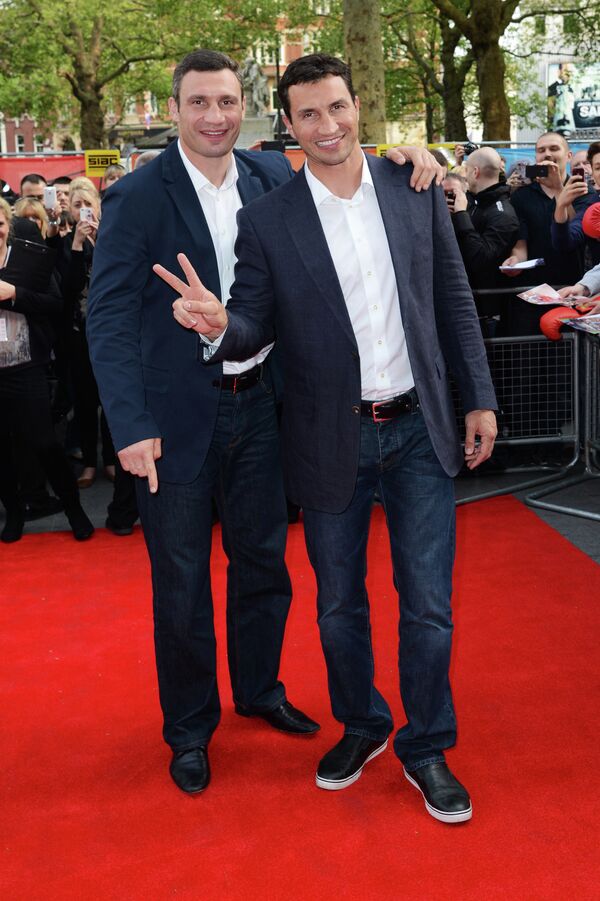 Виталий Кличко и Владимир Кличко на премьере фильма Klitschko в Лондоне