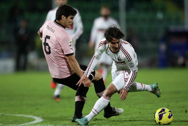 Игровой момент матча Палермо - Милан