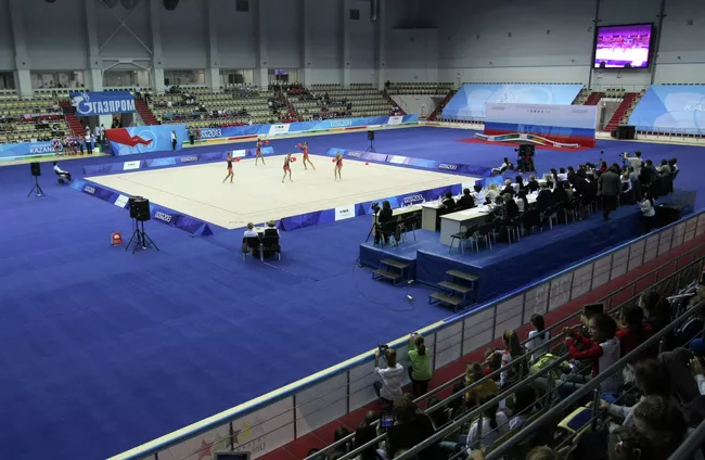 Соревнования на чемпионате России по художественной гимнастике