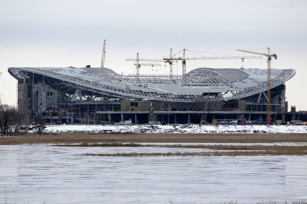Строительство футбольного стадиона Рубин Парк Арена в Казани