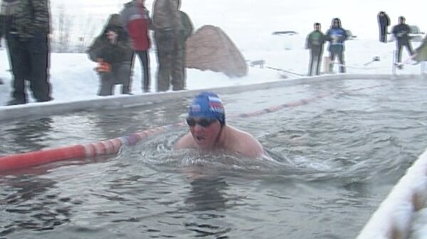 Морж-африканец рискнул в Сибири установить рекорд по плаванию