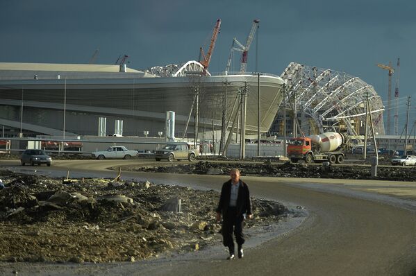 Строящийся олимпийский стадион Фишт