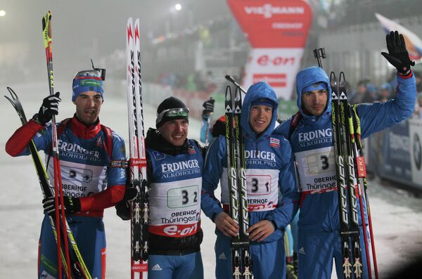 Дмитрий Малышко, Евгений Гараничев, Алексей Волков, Антон Шипулин (слева направо)