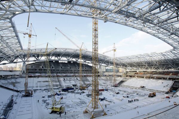 Строительство стадиона Рубин Арена в Казани