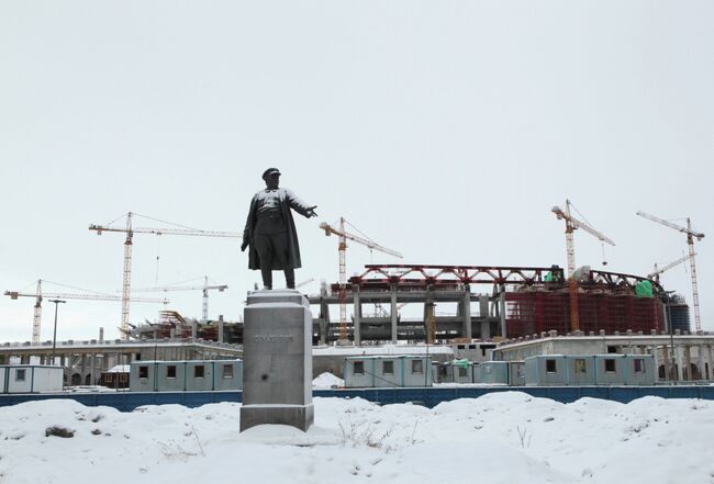 Строительство стадиона Зенит-арена в Санкт-Петербурге.