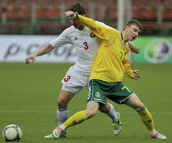 Игровой момент матча Белоруссия – Литва