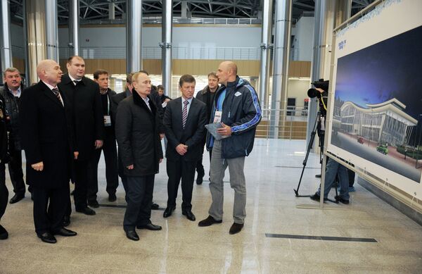 В.Путин осмотрел объекты горного кластера к Олимпиаде в Сочи