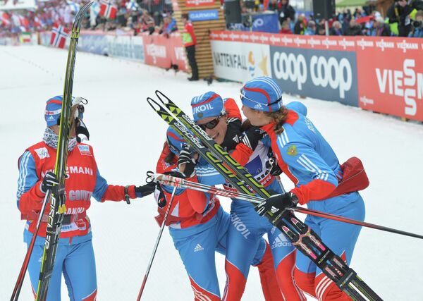Российские лыжницы на этапе Чемпионата Мира в эстафетной гонке