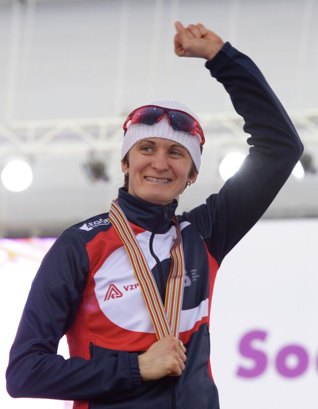 Чешка Мартина Сабликова, завоевавшая золотую медаль в женском забеге на 5000 м