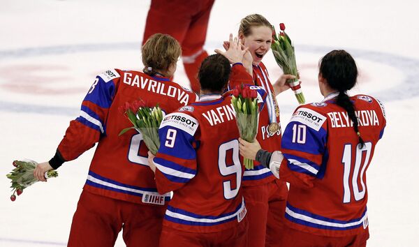 Игроки женской сборной России по хоккею