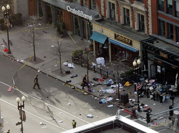 Место одного из взрывов в Бостоне